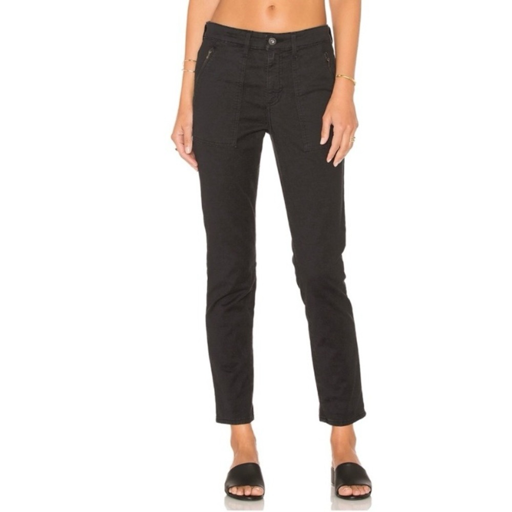 Ag Adriano Goldschmied Kinsley Utilitarian Modern Skinny Coated Jean Black 27